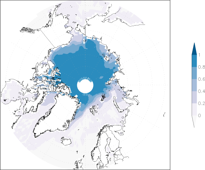 sea ice concentration (Arctic) autumn (September-November)  observed values