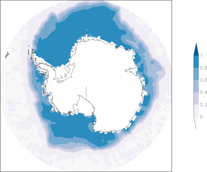 sea ice concentration (Antarctic) autumn (September-November)  observed values
