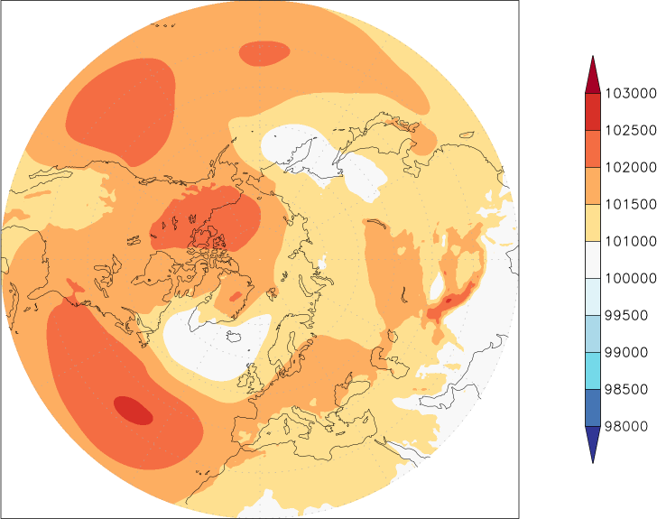 sea-level pressure (northern hemisphere) spring (March-May)  observed values
