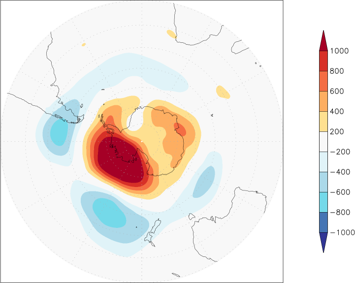 500mb height (southern hemisphere) anomaly autumn (September-November)  w.r.t. 1981-2010