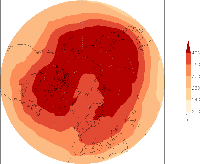 ozone (northern hemisphere) spring (March-May)  observed values