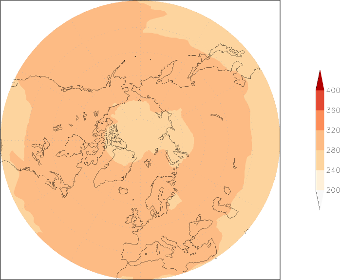 ozone (northern hemisphere) autumn (September-November)  observed values