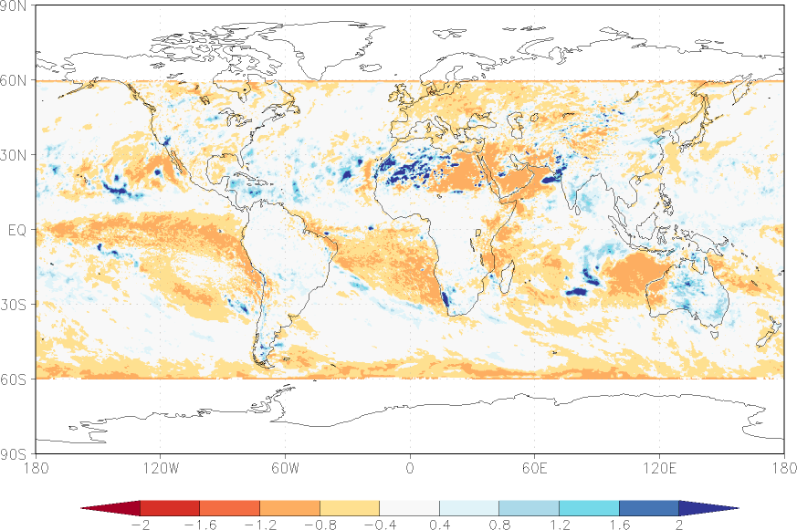 precipitation (satellite) anomaly autumn (September-November)  relative anomalies  (-1: dry, 0: normal, 2: three times normal)