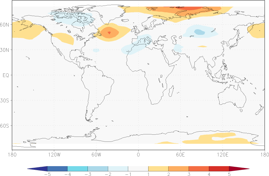 temperature of the lower troposphere anomaly winter (December-February)  w.r.t. 1981-2010