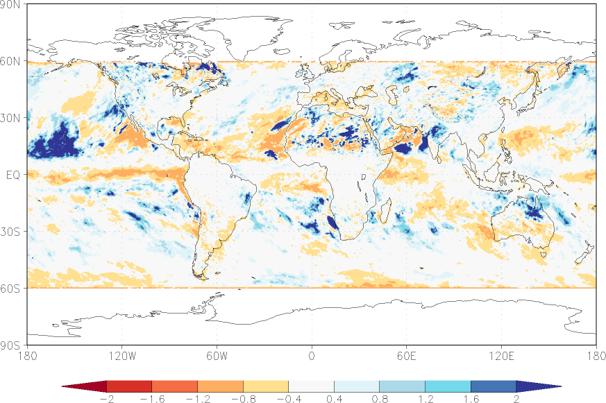 precipitation (satellite) anomaly spring (March-May)  relative anomalies  (-1: dry, 0: normal, 2: three times normal)
