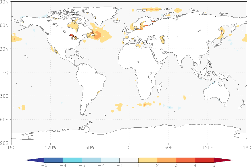 sea surface temperature anomaly summer (June-August)  w.r.t. 1982-2010