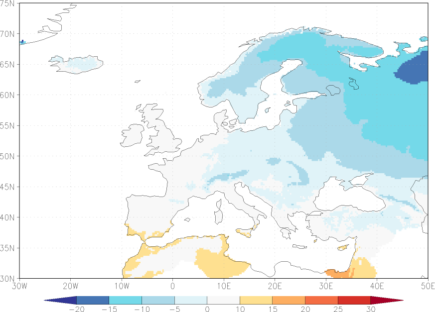 daily mean temperature winter (December-February)  observed values