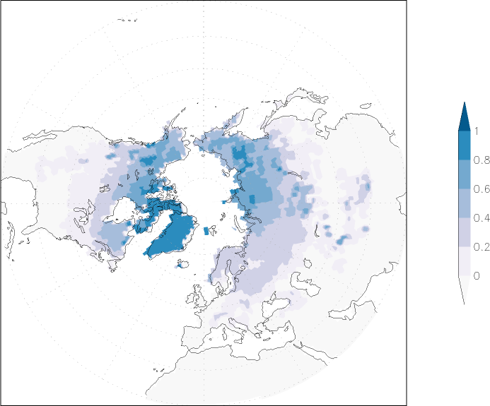 snow cover (northern hemisphere) autumn (September-November)  observed values