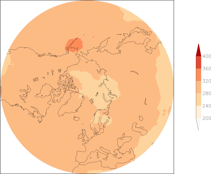 ozone (northern hemisphere) autumn (September-November)  observed values