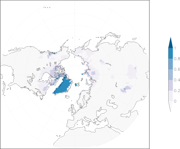 snow cover (northern hemisphere) summer (June-August)  observed values