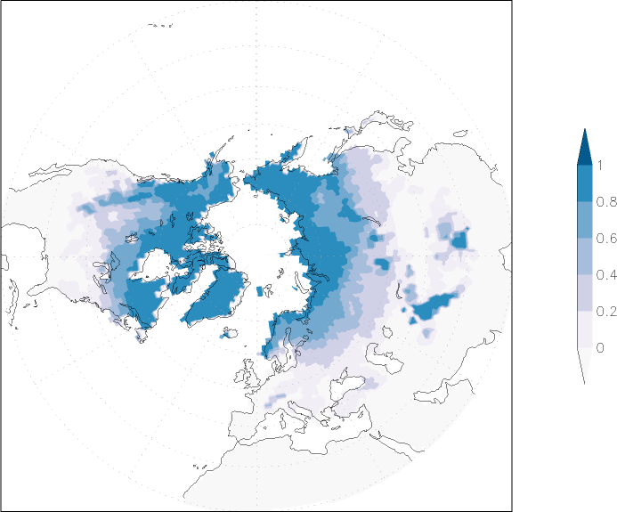 snow cover (northern hemisphere) spring (March-May)  observed values