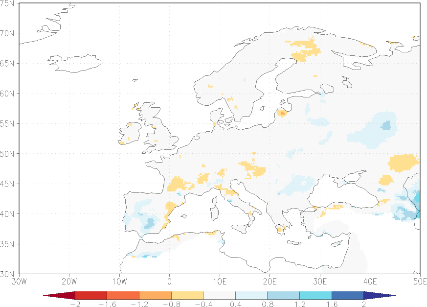 precipitation anomaly winter (December-February)  relative anomalies  (-1: dry, 0: normal, 2: three times normal)