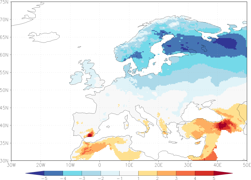 daily mean temperature anomaly winter (December-February)  w.r.t. 1981-2010