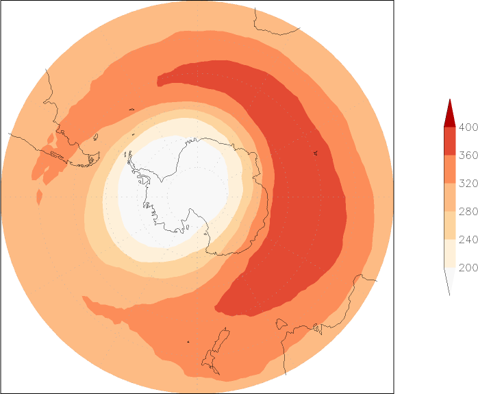 ozone (southern hemisphere) autumn (September-November)  observed values