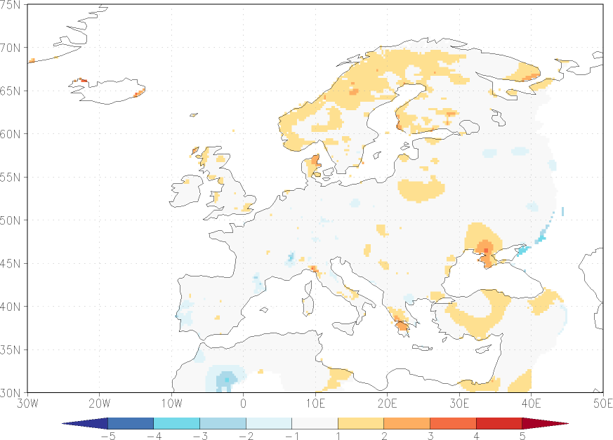 minimum temperature anomaly summer (June-August)  w.r.t. 1981-2010