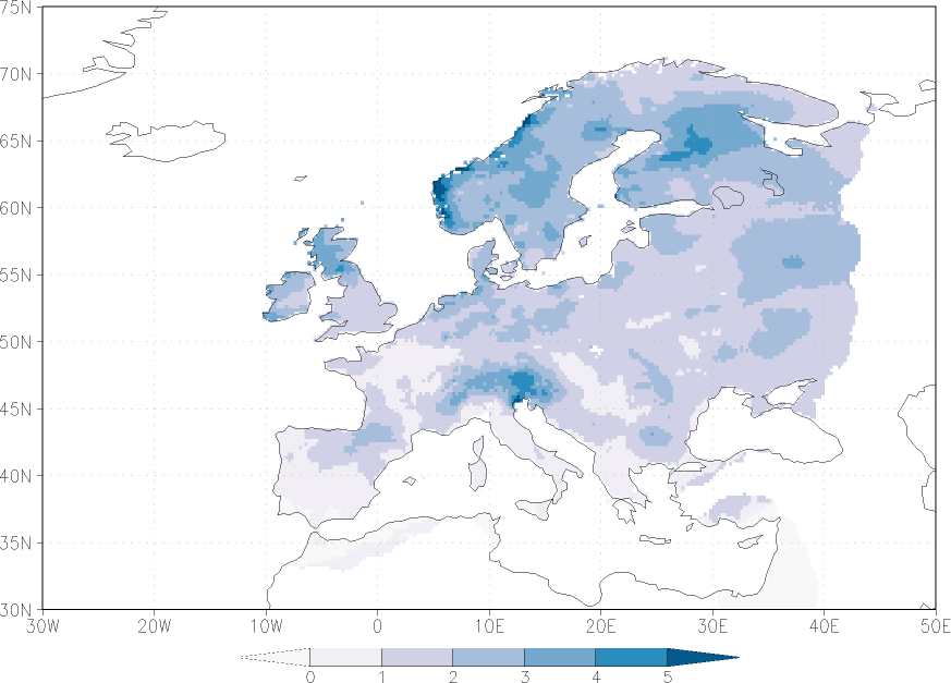 precipitation summer (June-August)  observed values