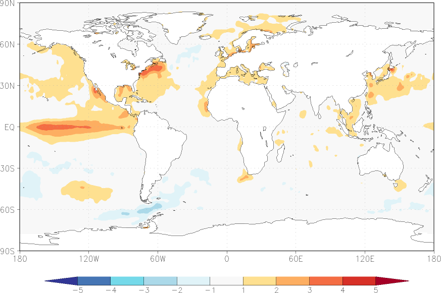 sea surface temperature anomaly winter (December-February)  w.r.t. 1982-2010