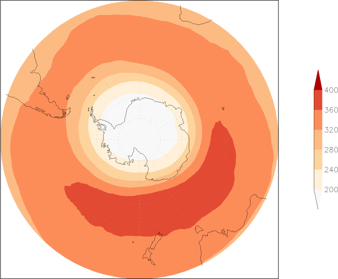 ozone (southern hemisphere) autumn (September-November)  observed values