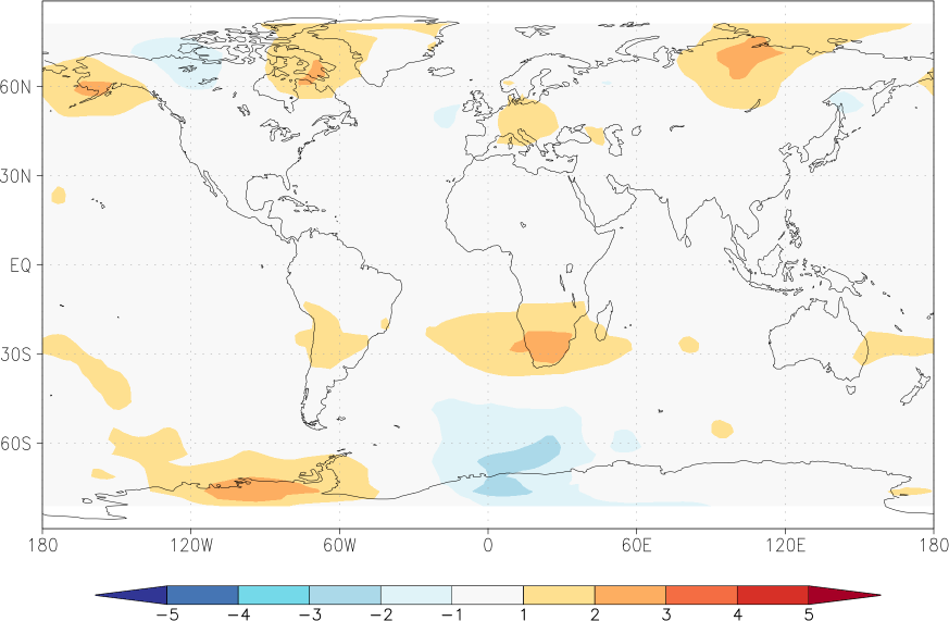 temperature of the lower troposphere anomaly summer (June-August)  w.r.t. 1981-2010