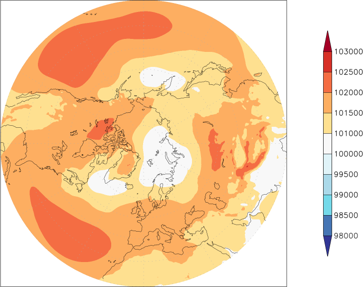 sea-level pressure (northern hemisphere) spring (March-May)  observed values