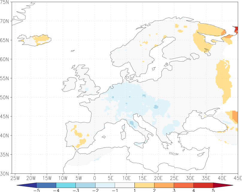 daily mean temperature anomaly spring (March-May)  w.r.t. 1981-2010