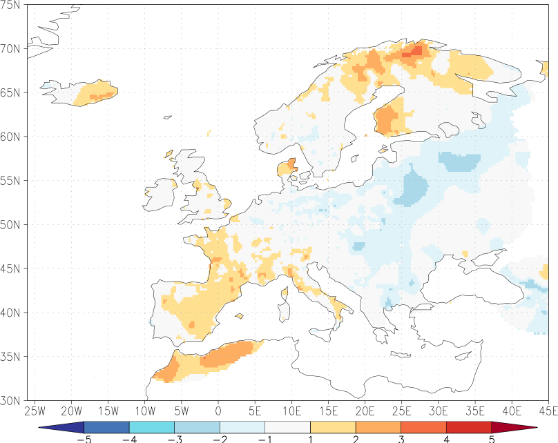 minimum temperature anomaly spring (March-May)  w.r.t. 1981-2010